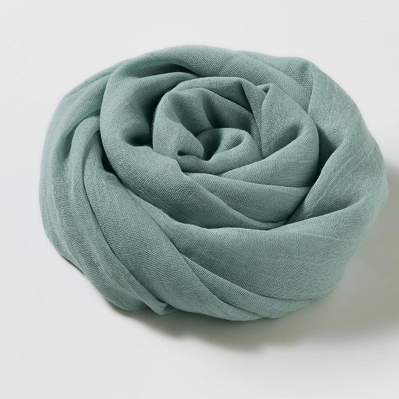 Women's Fashion Artistic Solid Color Cotton And Linen Scarf - Nioor