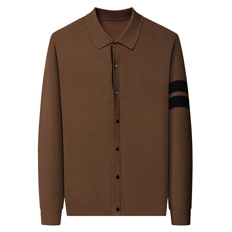 Lapel Long-sleeve Cardigan Sweater Men's Coat - Nioor