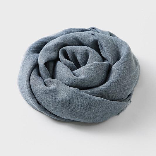 Women's Fashion Artistic Solid Color Cotton And Linen Scarf - Nioor