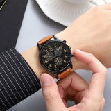 Men's Steel Strap Watch Business Fashion Three-eye Belt - Nioor