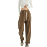 Loose Cropped Flanging Casual Pants - Nioor