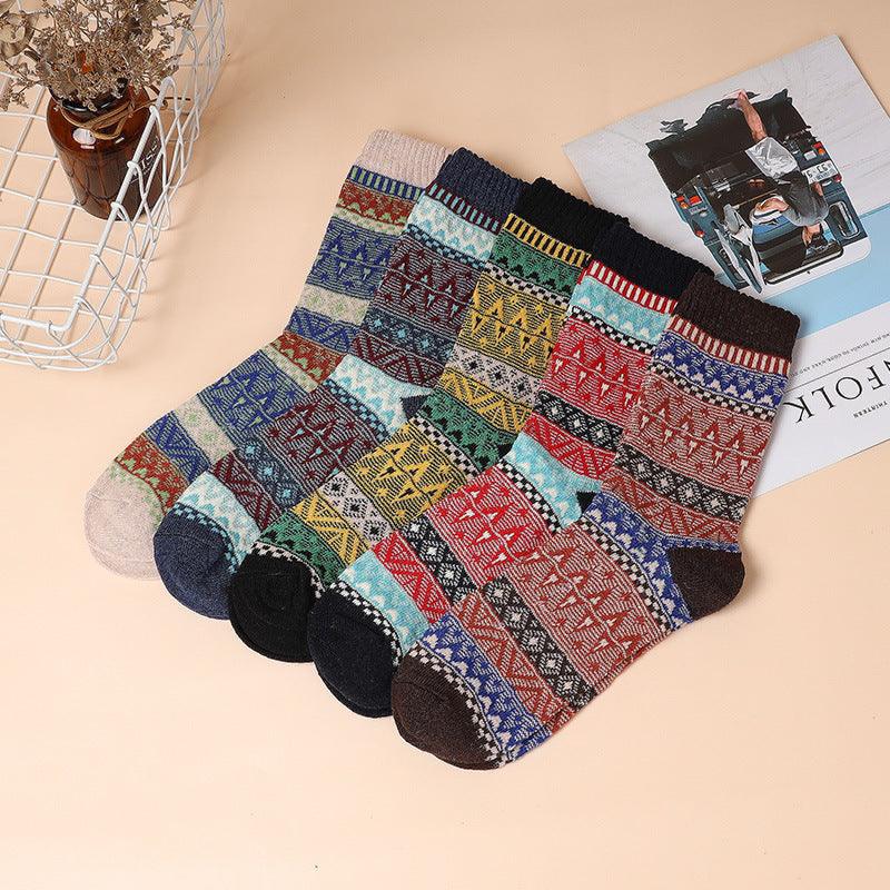 Mid-calf Length Men's Socks Retro Ethnic Style - Nioor