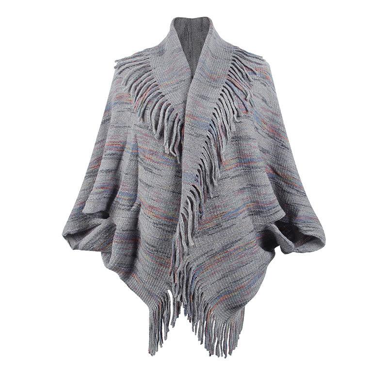 Drizzling Colorful Striped Tassel Women's Shawl - Nioor