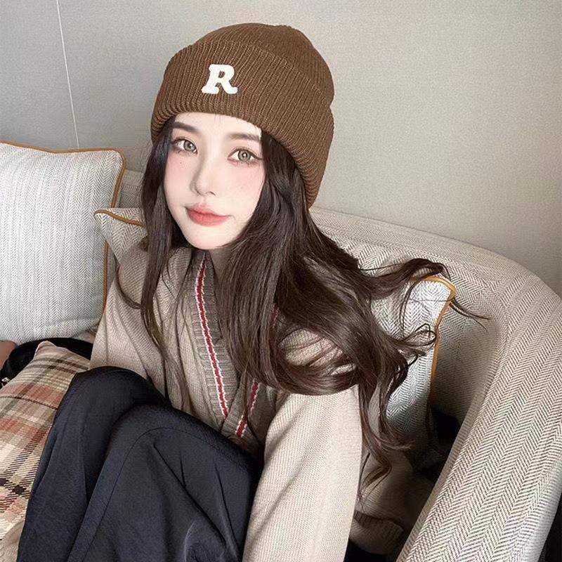 Winter Women's Good-looking Round Face Korean Knitted Woolen Cap - Nioor