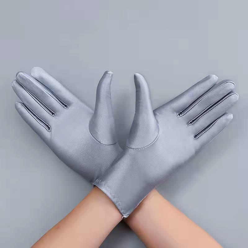 Spandex High Elastic Jewelry Etiquette Sun Protection Dance Driving Gloves For Performance - Nioor