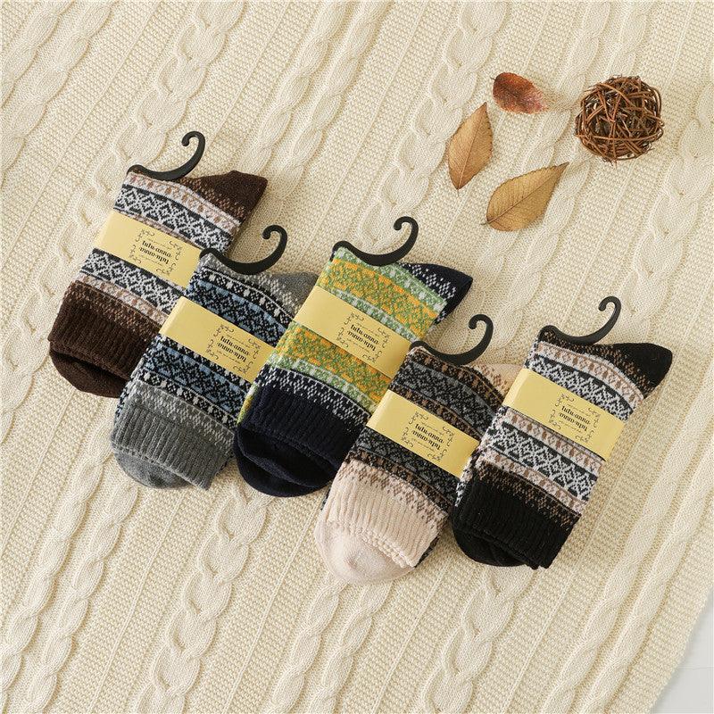 Men's And Women's Autumn And Winter Thickening Thermal Middle Tube Angora Wool Socks - Nioor