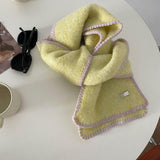 Winter Contrast Color Keep Warm Pure Color Scarf - Nioor