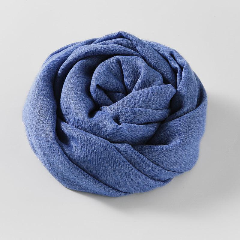 Women's Fashion Artistic Solid Color Cotton And Linen Scarf - Nioor