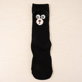 Women's Long Thin Cotton Funny Puppy Ears Tube Socks - Nioor