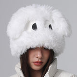 Ear Hat Cute Cartoon Eyes Warm Plush Hat - Nioor