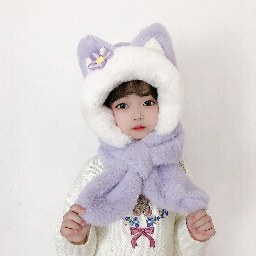 Children's Hat Scarf Gloves One-piece Hat - Nioor