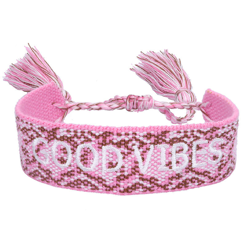 Knitted Belt Couple Bracelet Letter Embroidery Wrist