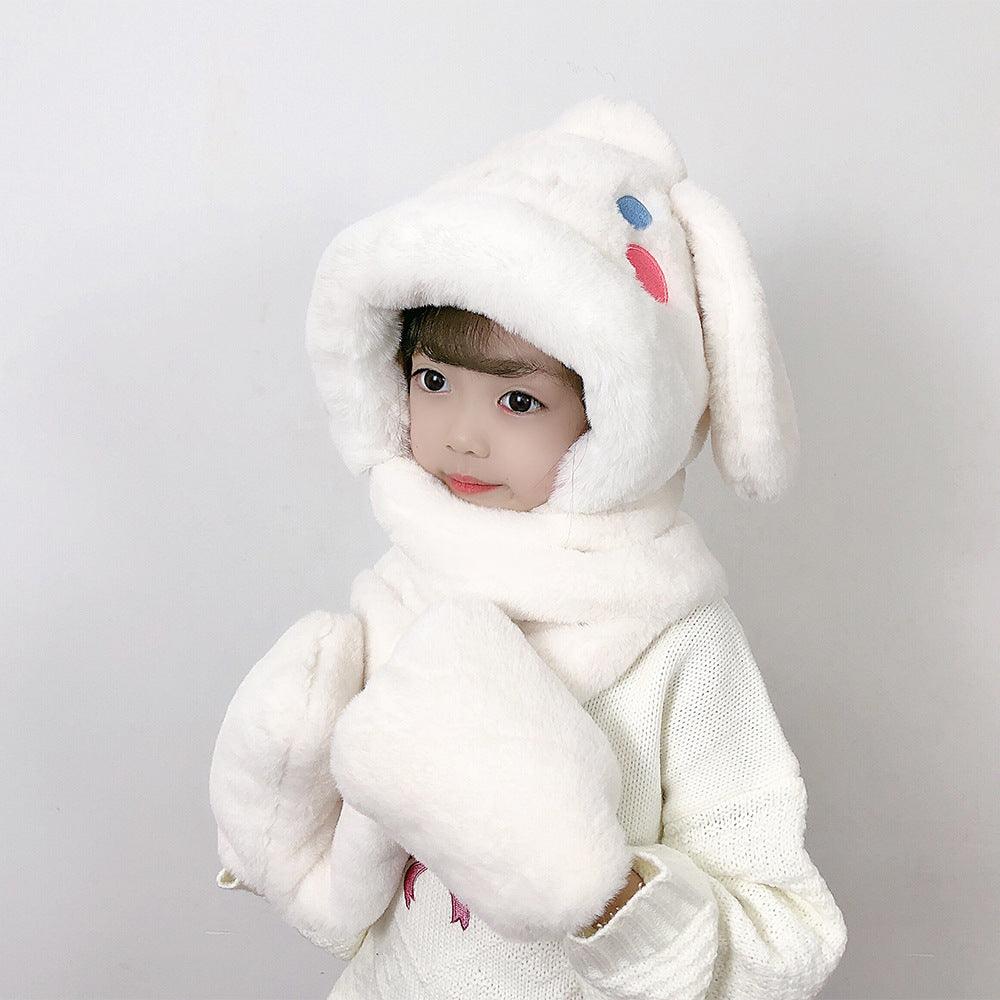 Children's Hat Scarf Gloves One-piece Hat - Nioor