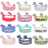 Knitted Belt Couple Bracelet Letter Embroidery Wrist