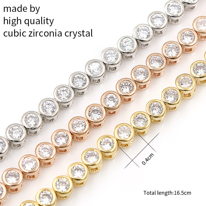 Simple Copper Zircon Platinum Bracelet