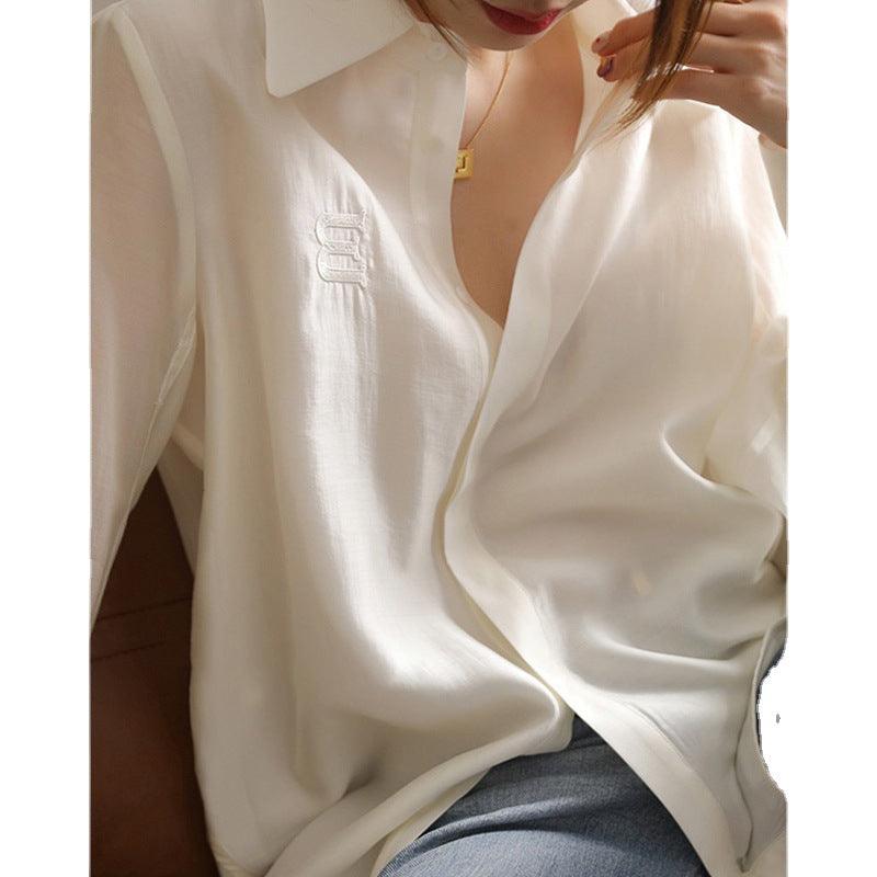 A Niche Chic Chiffon White Shirt For Women - Nioor