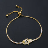 Minimalist Fatima Hand Set Zircon Bracelet