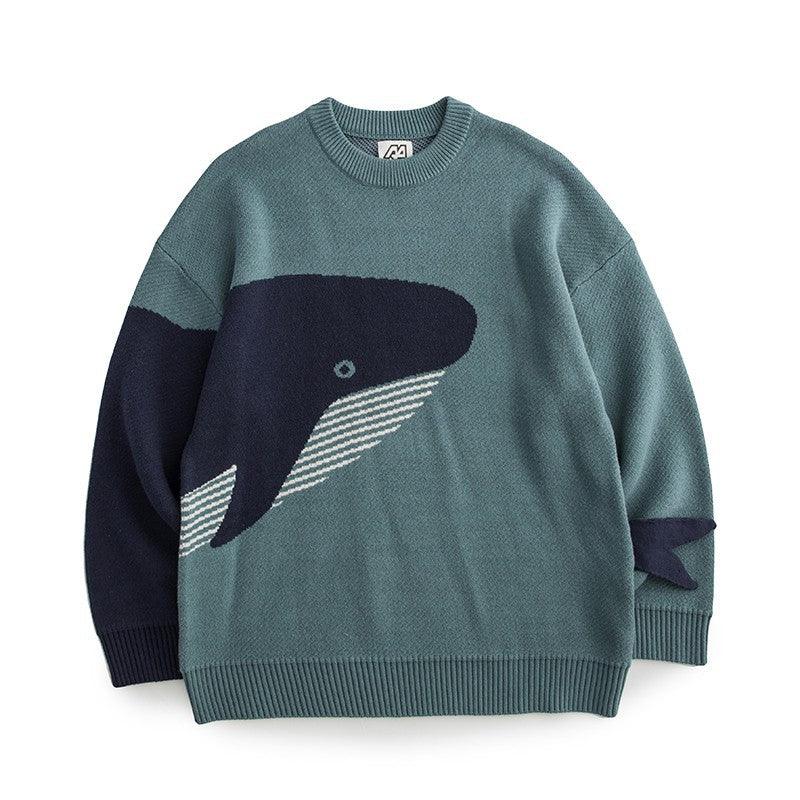 Autumn And Winter New Whale Jacquard Knitted Sweater For Men - Nioor