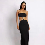 Women's Fashion Hollowed-out Slim Fit Slit Dress - Nioor