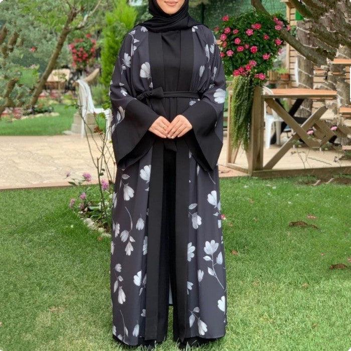 Middle East DUBAI Turkish Robe Solid Color Jumpsuit - Nioor