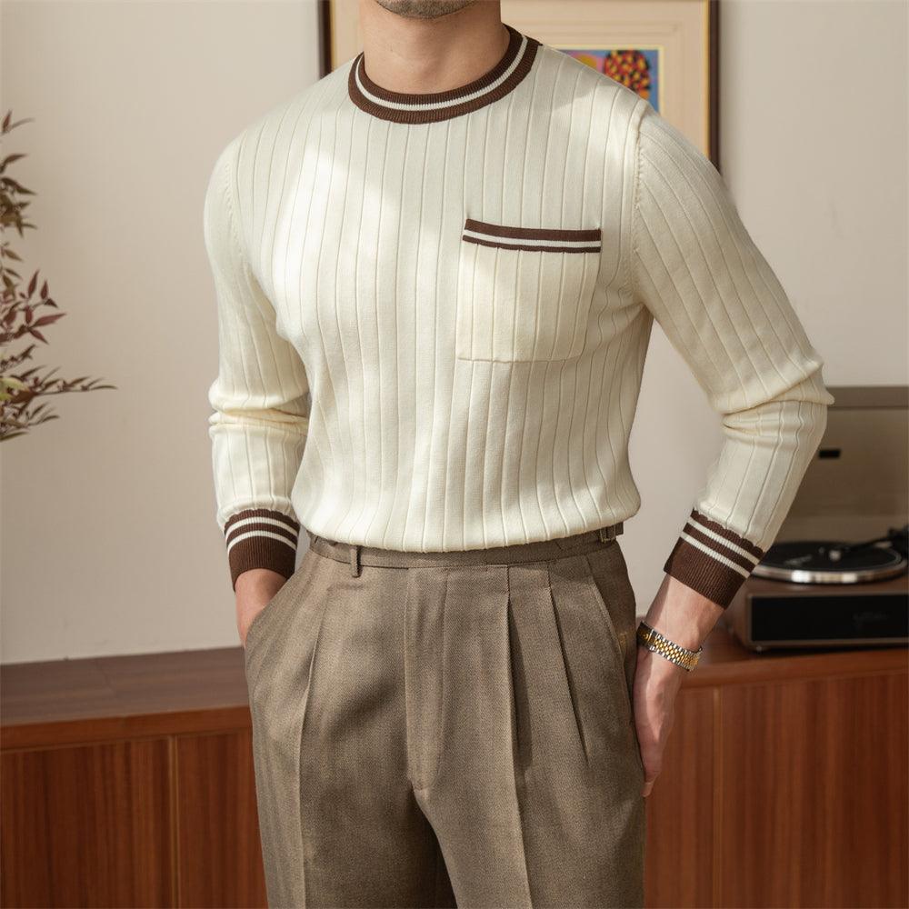 Crew Neck Long Sleeve Sweater Pullover - Nioor