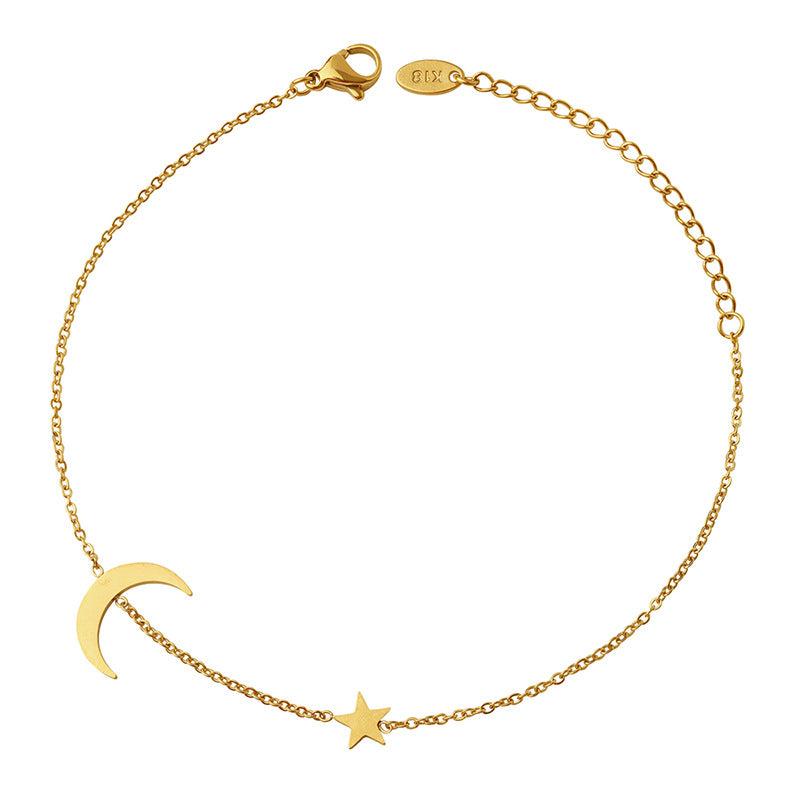 Niche Commuter Non-fading Moon Asterism Pendant Summer Beach Ornament Anklet