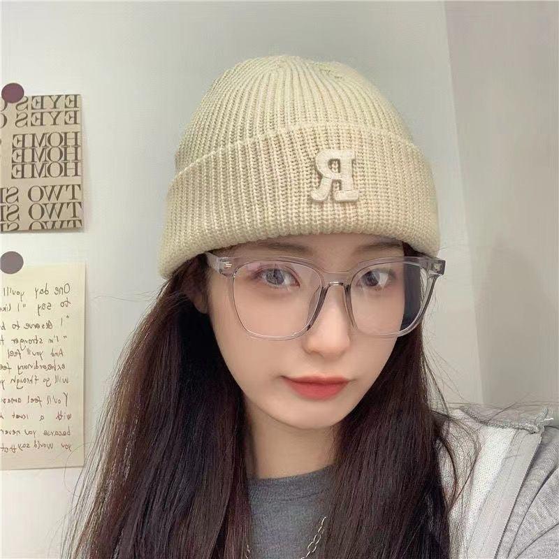 Winter Women's Good-looking Round Face Korean Knitted Woolen Cap - Nioor