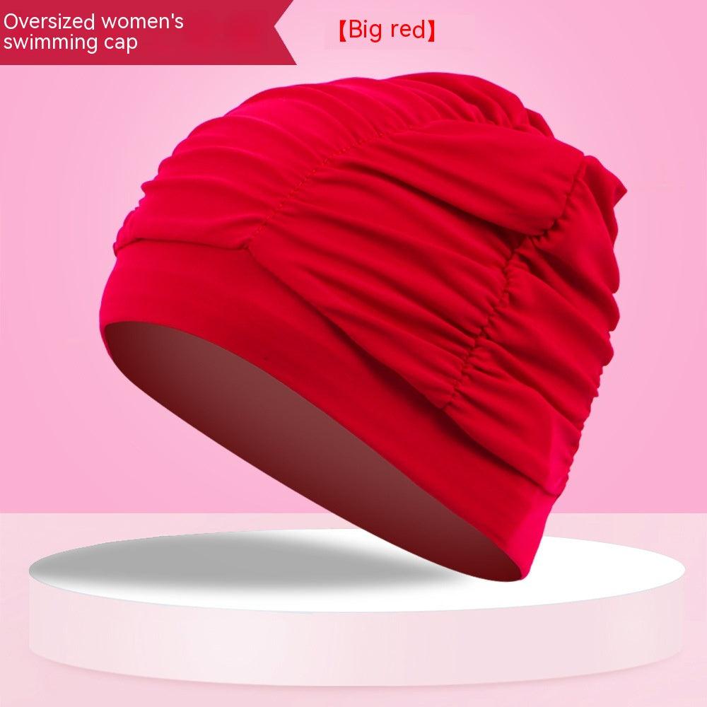 Women's Swimming Cap Pleated Plus-sized - Nioor