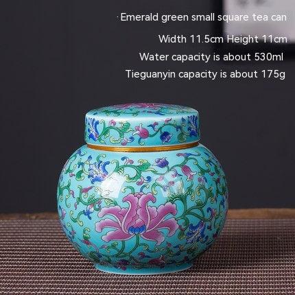 Enamel Ceramic Tea Jar Large Sealed Storage Jar Moisture-proof Storage - Nioor