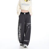 Loose Drooping High Waist Slimming Gray Straight Mop Sports Leisure Long Sports Pants - Nioor