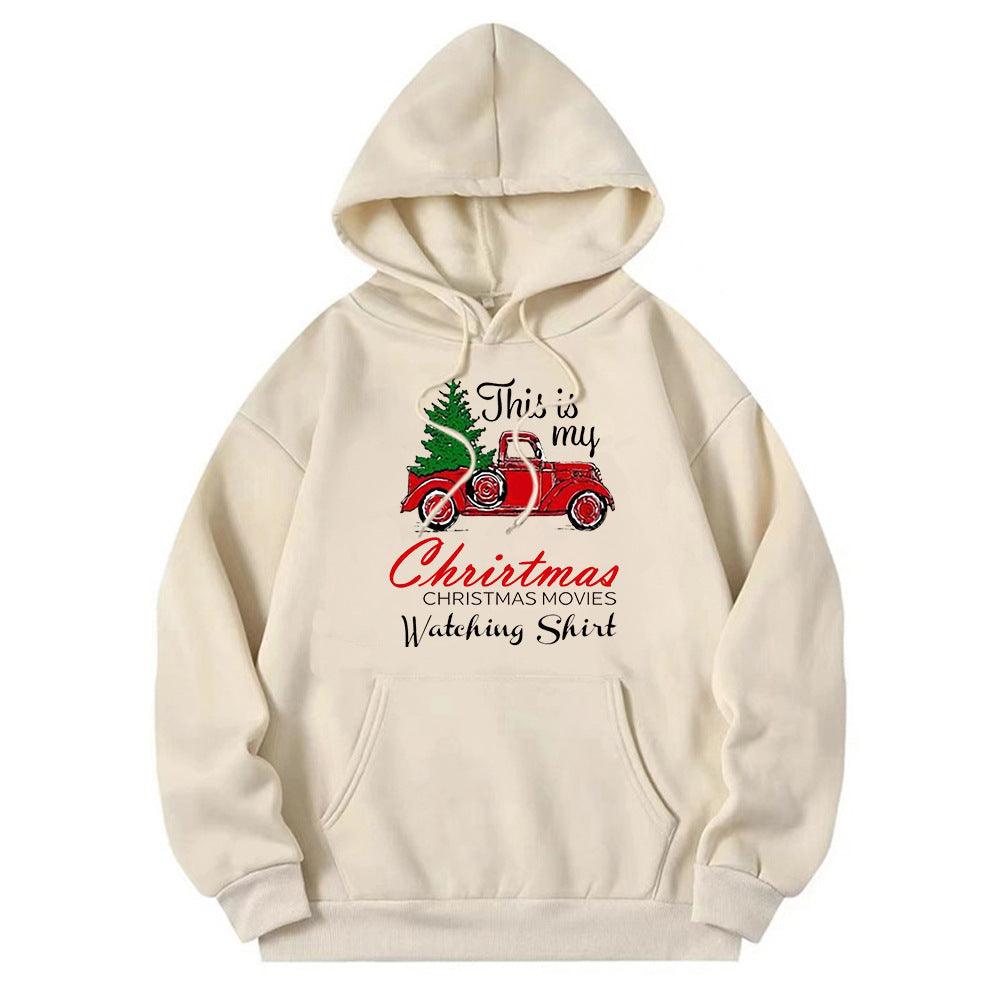 Fleece-lined Long Sleeve Pocket Christmas Sweater - Nioor