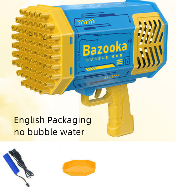 Bubble Gun Rocket 69 Holes Soap Bubbles Machine Gun Shape Automatic Blower With Light Toys For Kids Pomperos - Nioor