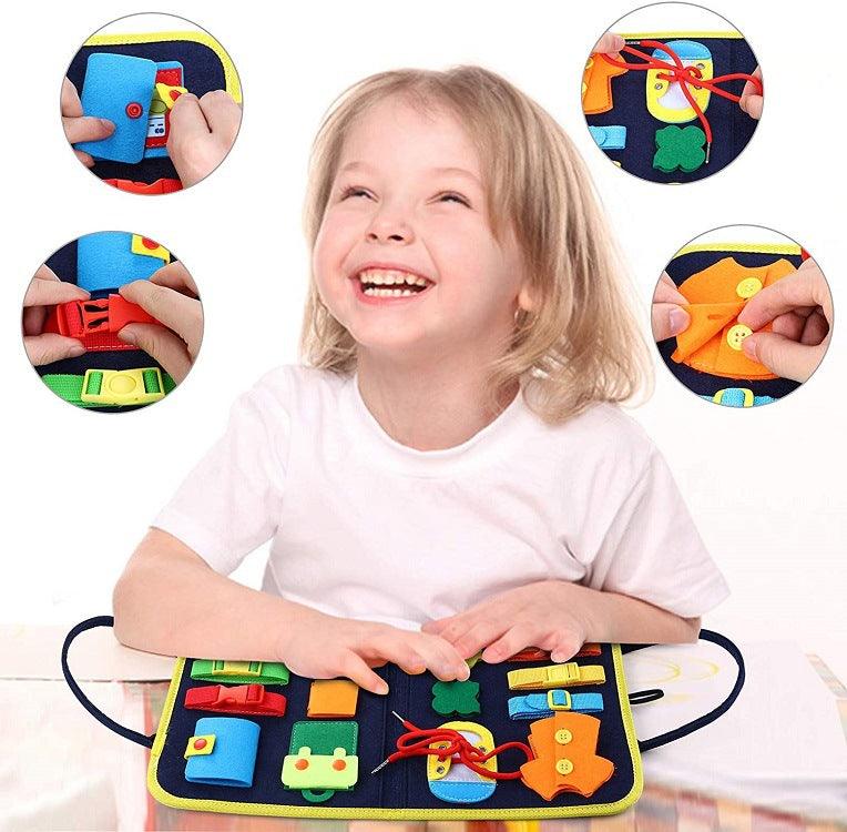 New Busy Book Children's Busy Board Dressing And Buttoning Learning Baby Early Education Preschool Sensory Learning Toy - Nioor