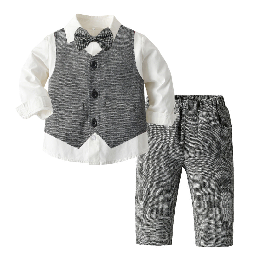 Boys Autumn Clothing Children's Suit Three-piece Set