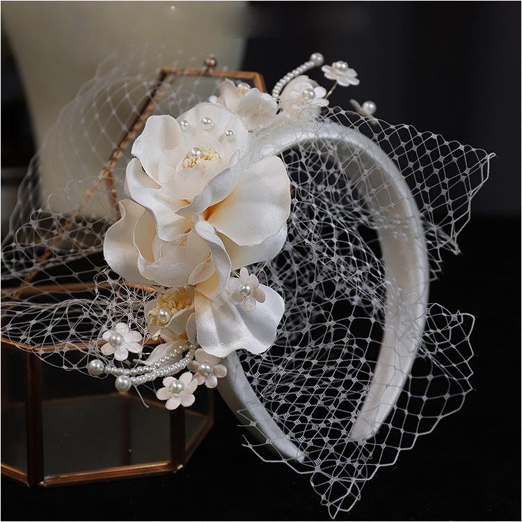 Gradient Satin Petal Mesh Hairband - Nioor