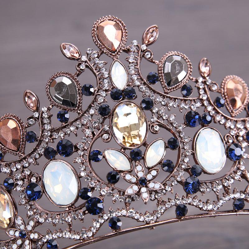 Vintage Elegant Sapphire And Diamond Bridal Crown Tiara - Nioor