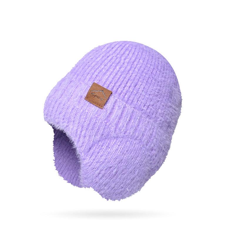 Winter Warm Plush Knitted Cold-proof Earflaps Slipover Hat - Nioor