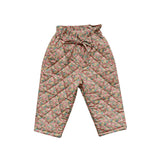 Girls' Sweet Floral Quilted Casual Cotton Pants