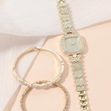 Women's Square Diamond Bracelet Fashion Quartz Watch - Nioor