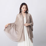 Women's Fashion Artistic Solid Color Cotton And Linen Scarf - Nioor