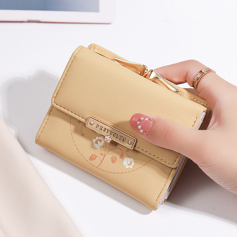 Women's Fashion Simple Tri-fold Wallet Card Case