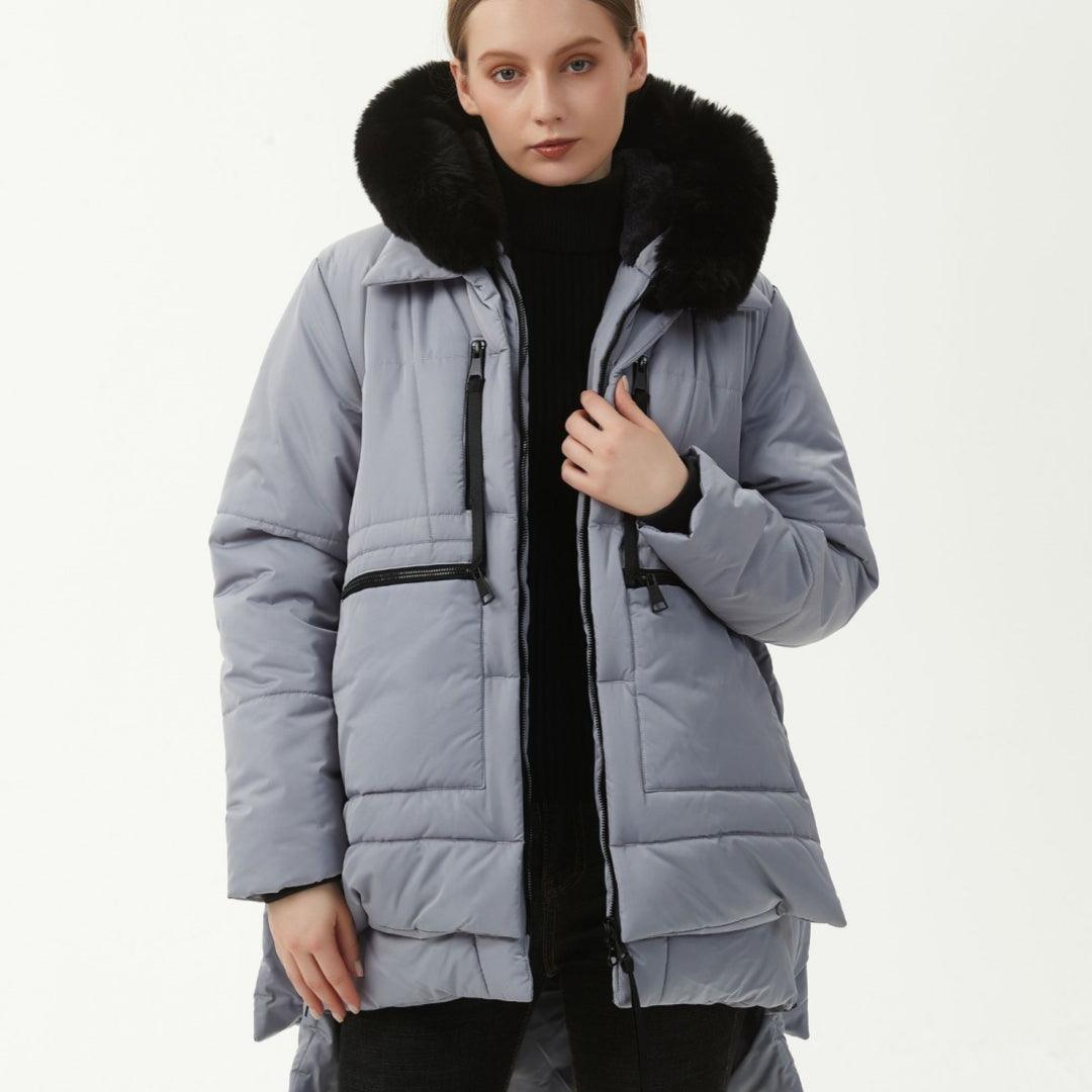 Women's Casual Hooded Middle Long Cotton-padded Coat - Nioor