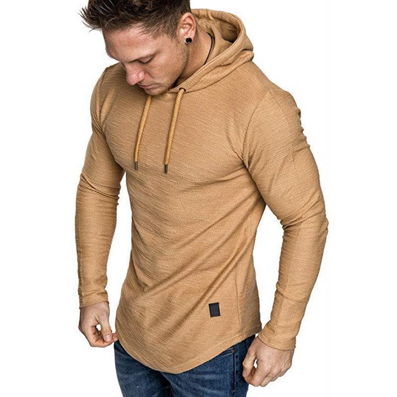 High Street Hipster Hooded T-shirt Men's Summer Loose Casual Shoulder Long Sleeve European Size Men's T-shirt Jacket - Nioor