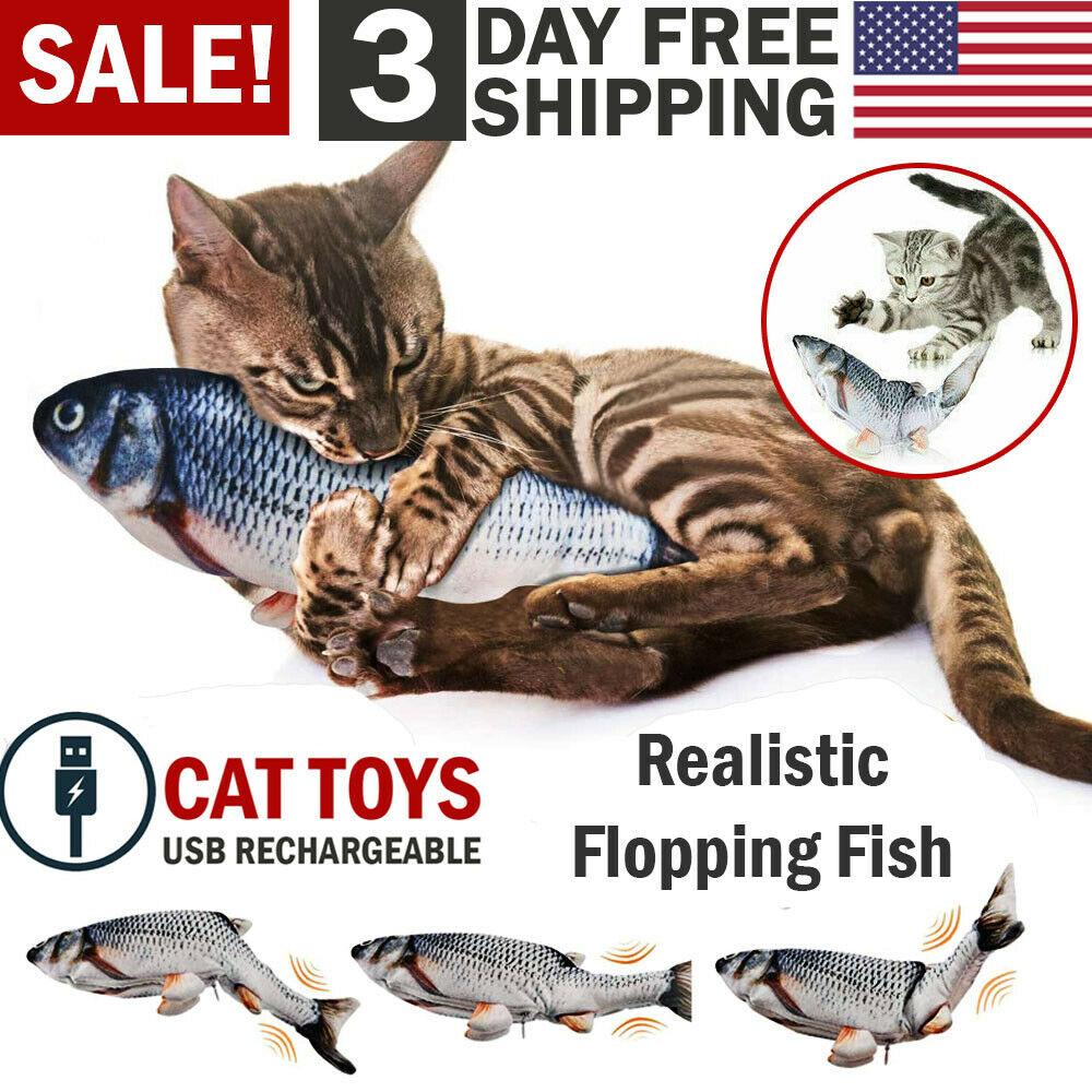 Electric Fish Cat Toy Realistic Interactive Kicker Jumping Dancing Kitten Toys - Nioor