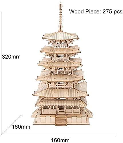 Robotime Five-storied Pagoda 3D Wooden Puzzle Toys For Children Kids Birthday Gift TGN02 - Nioor