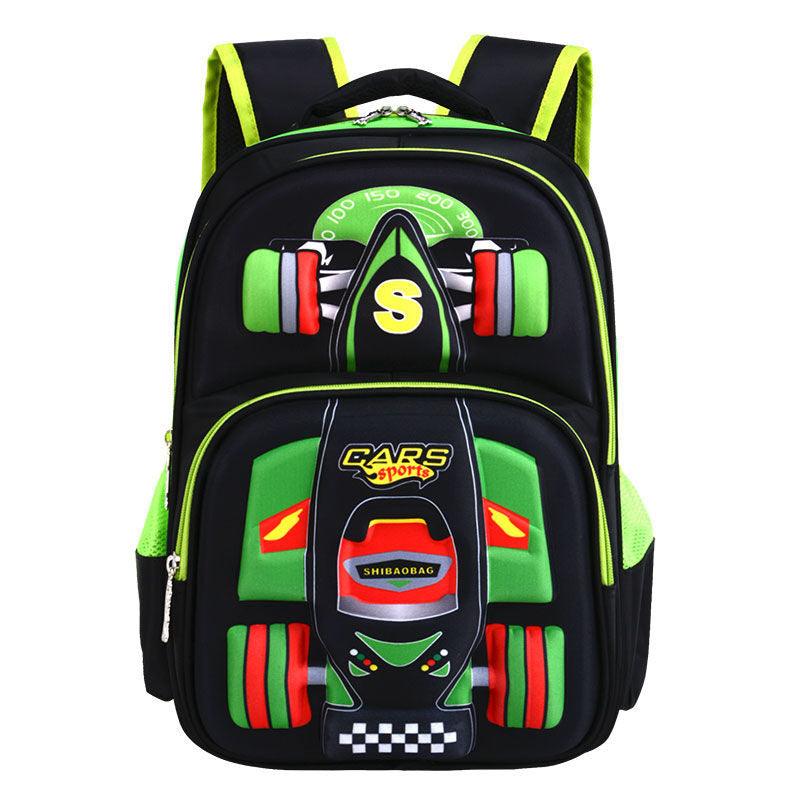 Three Dimensional Car Boys Primary School Trolley School Bag - Nioor