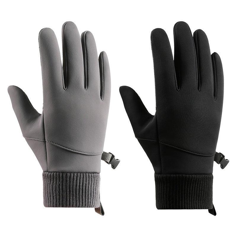 Men's Outdoor Windproof Cycling Warm Velvet Padded Thickened Gloves - Nioor