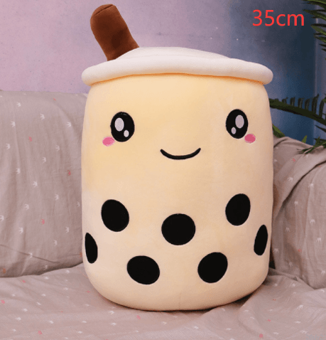 Cute Fruit Drink Plush Stuffed Soft Strawberry Milk Tea Plush Boba Tea Cup Toy Bubble Tea Pillow Cushion Kids Gift - Nioor