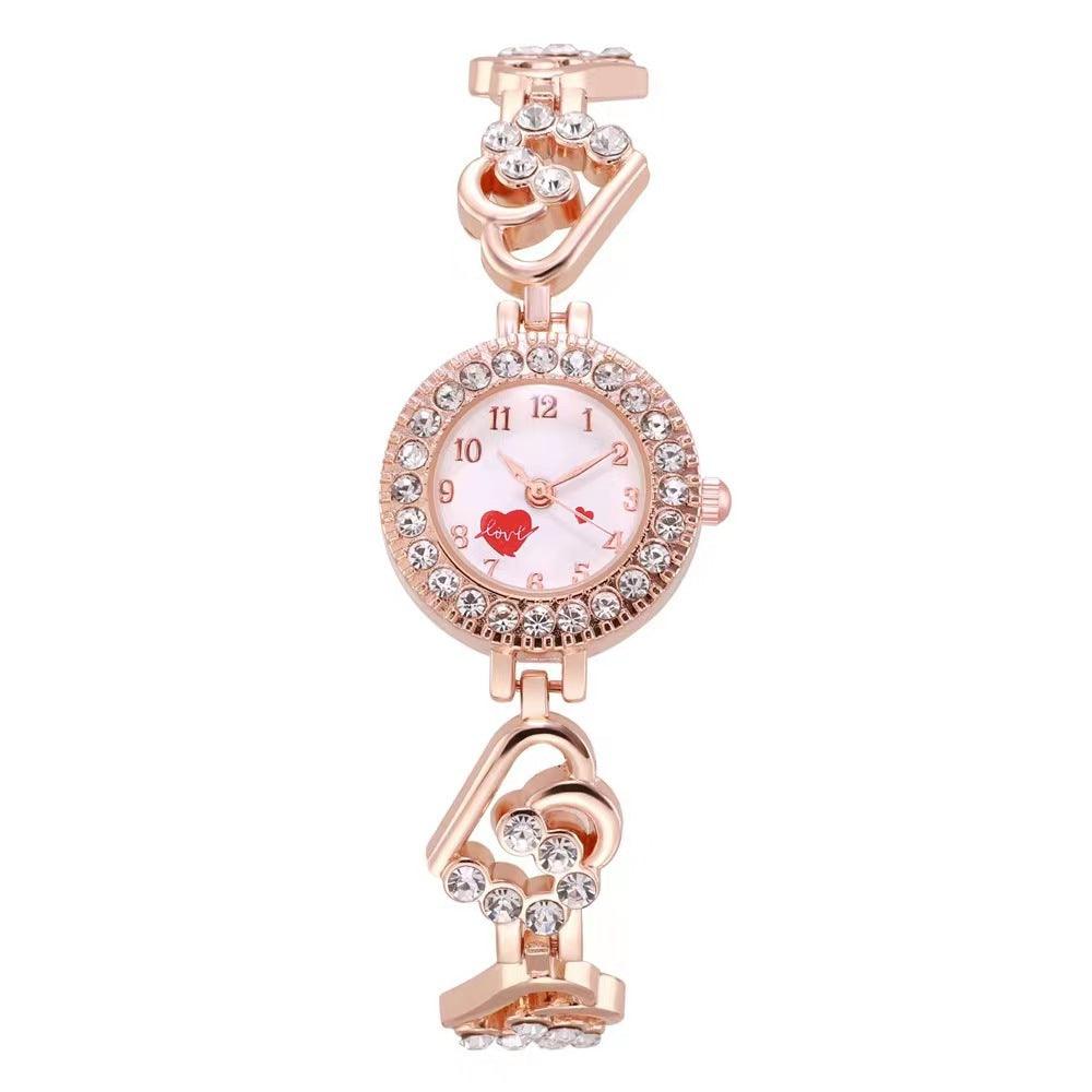 Heart Shape Diamond Small Dial Bracelet Watch Ladies - Nioor