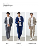 Cashmere Fall Winter Men Hooded Cardigan Casual Thickening Warm Short Loose Knitted Coat - Nioor